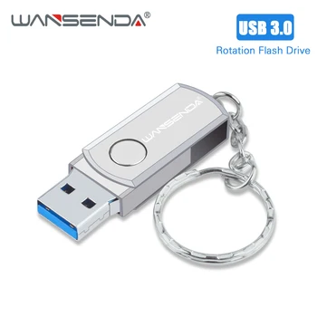 WANSENDA USB 3.0 Zibatmiņas Diska Rotācijas Pen Drive 16GB 32GB 64GB, 128GB un 256 gb USB Pendrive USB Stick 3.0 Flash Drive ar Keyring