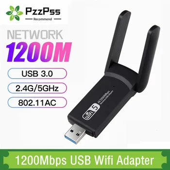 1200Mbps Bezvadu USB Wifi Adapter Dual Band 5GHz 2.4 Ghz 802.11 AC RTL8812BU Wifi Antena Dongle Tīkla Karti Klēpjdators, Desktop