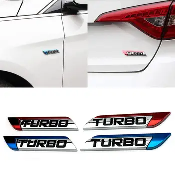 50% KARSTĀ PĀRDOŠANAS！！！3D Metāla TURBO Turbo Auto Uzlīmes, Logo, Emblēmas Nozīmīti Auto Stils Uzlīmēm