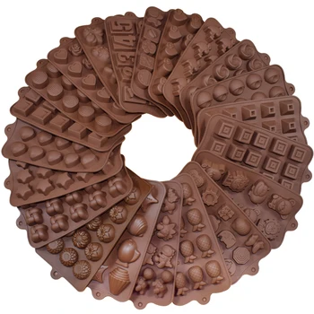 DIY Šokolādes Pelējuma Kūka Dekorēšanas Piederumi Non-stick Konfektes un Konditorejas Jelly Pelējuma 29 Formas Maizes Kūka Pelējuma