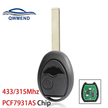 QWMEND 315/433Mhz Smart Auto Atslēgu BMW Mini Cooper R53, R50 S 2001-2005 Tālvadības Atslēgu Fob JAUTĀT, 2 Pogas PCF7931AS Chip